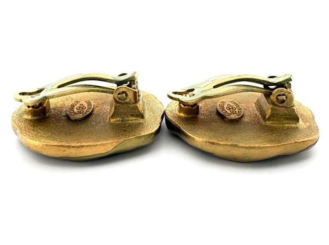 Orecchini Chanel 95P Gripoix Coco Mark D'oro Verde - vista 4