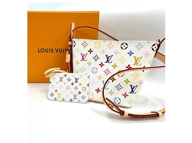 Louis Vuitton LV x TM Takashi Murakami Pouch Schultertasche Weiß Mehrfarben Monogramm - Ansicht 2
