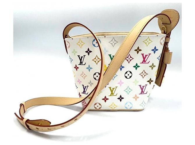 Louis Vuitton LV x TM Takashi Murakami Pouch Schultertasche Weiß Mehrfarben Monogramm - Ansicht 3