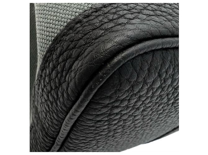 Hermès Borsa Tote HERMES Garden Party TPM Toile Officier Khaki Nero Verde Cachi - vista 8