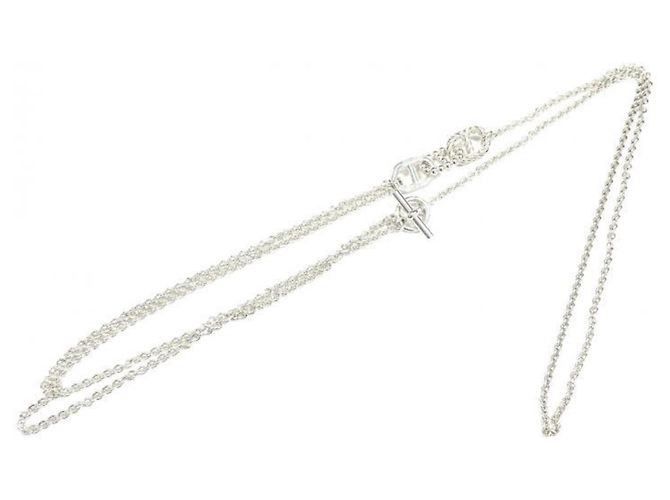 Hermès Hermes SV925 Chaine d'Ancre Parade Lange Halskette Silber - Ansicht 5