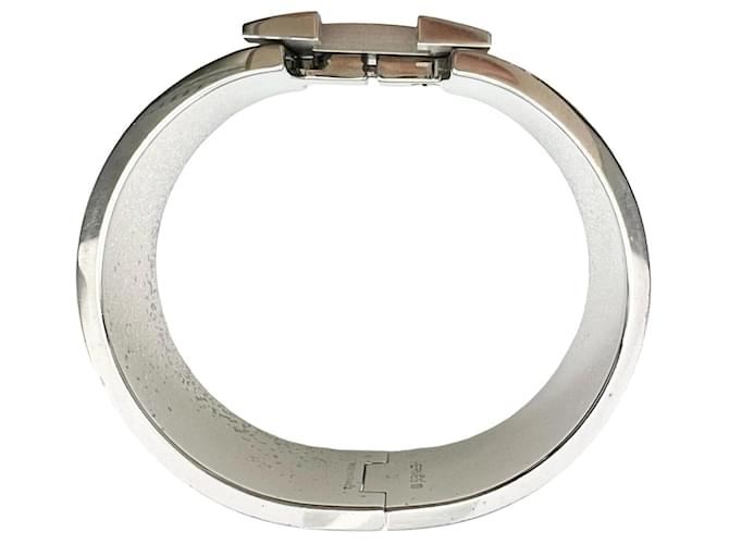 Hermès Bracciale Hermes Clic Clack H Argento Arancione - vista 2