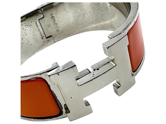 Hermès Bracciale Hermes Clic Clack H Argento Arancione - vista 6