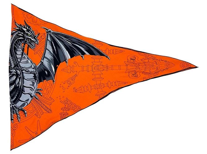 Hermès Foulard Losange Hermes Dragon Flash Arancione - vista 4