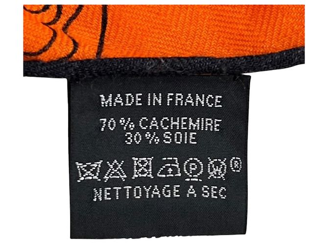 Hermès Foulard Losange Hermes Dragon Flash Arancione - vista 7