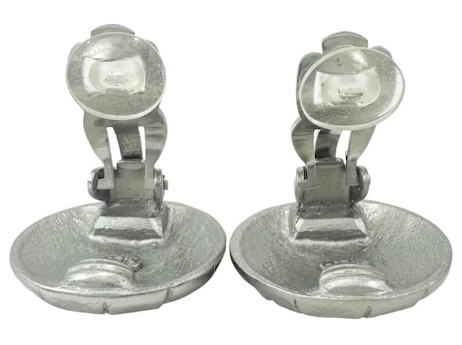 Orecchini Chanel Round Coco Mark Argento - vista 5
