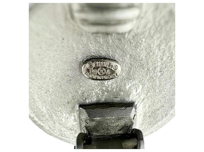 Orecchini Chanel Round Coco Mark Argento - vista 6