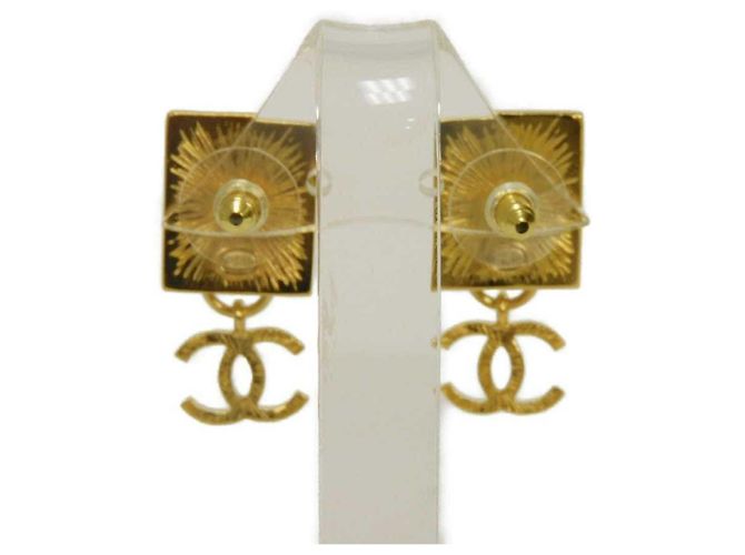 Orecchini a lobo Chanel Gold Lion Square Coco Mark Swing Drop D'oro - vista 3