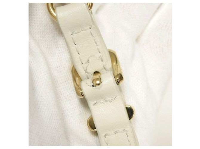 Portachiavi Miu Miu Women's Strap Trick Marrone Bianco D'oro - vista 10