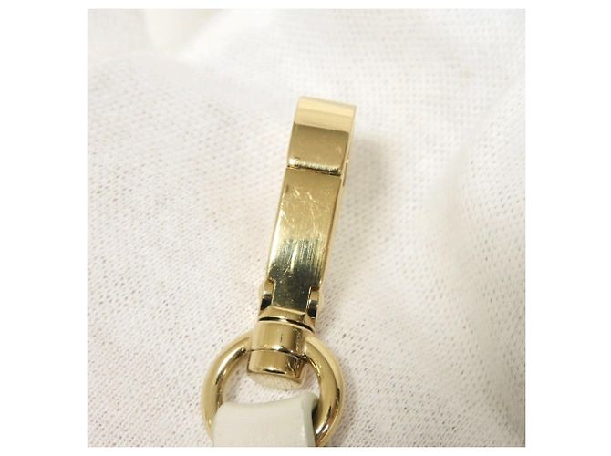 Portachiavi Miu Miu Women's Strap Trick Marrone Bianco D'oro - vista 12