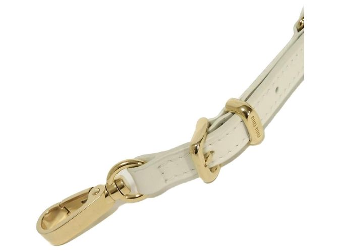 Portachiavi Miu Miu Women's Strap Trick Marrone Bianco D'oro - vista 2