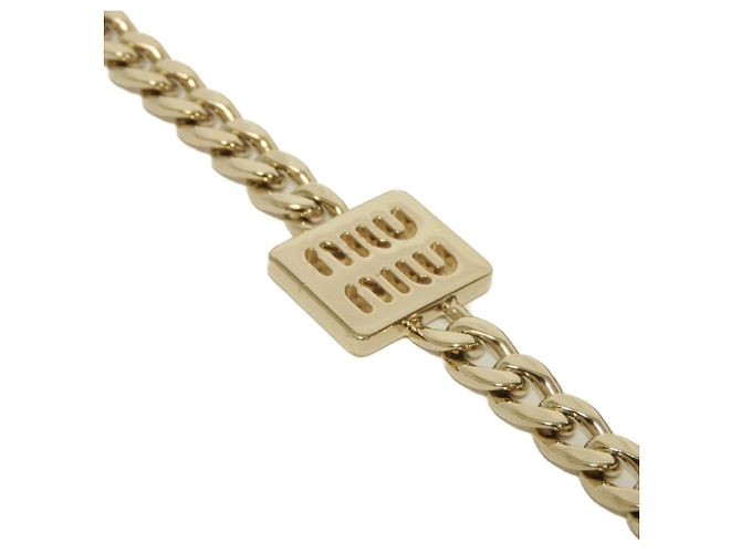 Portachiavi Miu Miu Women's Strap Trick Marrone Bianco D'oro - vista 6