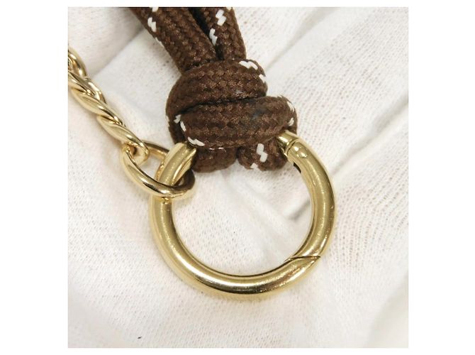 Portachiavi Miu Miu Women's Strap Trick Marrone Bianco D'oro - vista 7