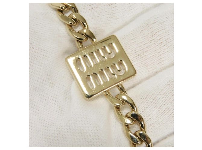 Portachiavi Miu Miu Women's Strap Trick Marrone Bianco D'oro - vista 8