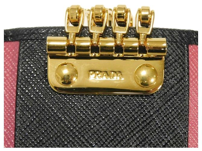 Portachiavi in pelle Saffiano Prada Nero - vista 10