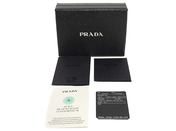 Portachiavi in pelle Saffiano Prada Nero - vista 18