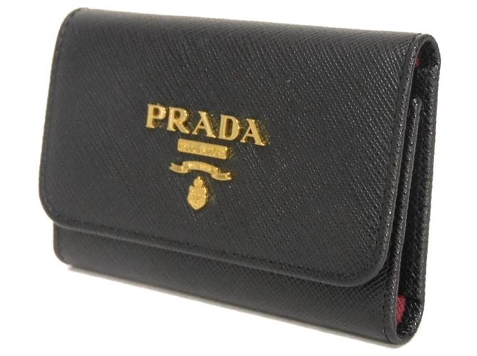 Portachiavi in pelle Saffiano Prada Nero - vista 2