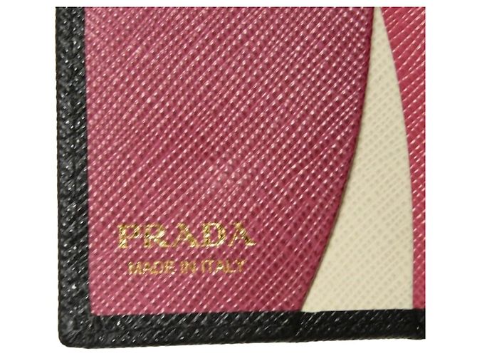 Portachiavi in pelle Saffiano Prada Nero - vista 6