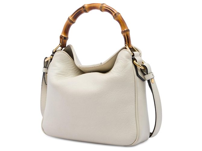 Borsa Gucci Diana piccola in pelle di vitello bianca con bambù Bianco - vista 2