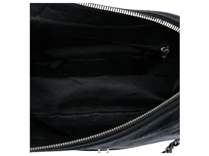 Borsa a tracolla Chanel 50s in pelle di vitello traforata nera Nero - vista 4
