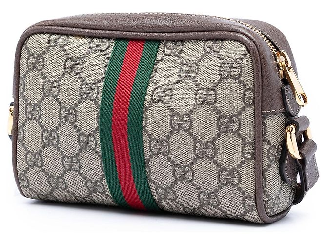 Gucci Mini Borsa a Tracolla Ophidia Web GG Supreme Beige - vista 2