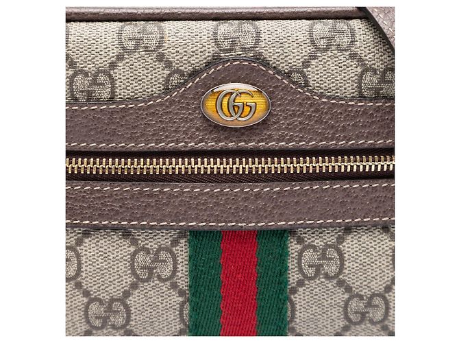 Gucci Mini Borsa a Tracolla Ophidia Web GG Supreme Beige - vista 5