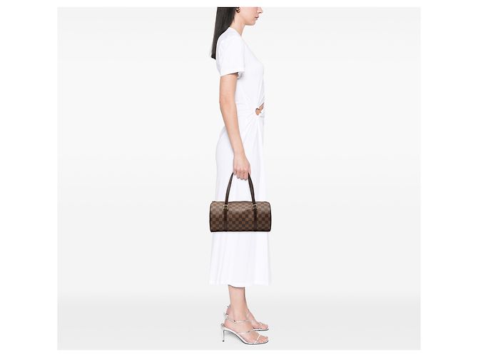 Louis Vuitton Brown Damier Ebene Papillon 30 Marrone - vista 6