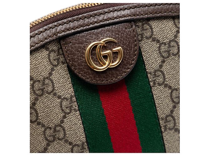 Gucci Beige Small GG Supreme Web Ophidia Dome Crossbody - vista 5