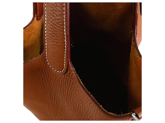 Hermès Brown Clemence Picotin Lock 22 Marrone - vista 4