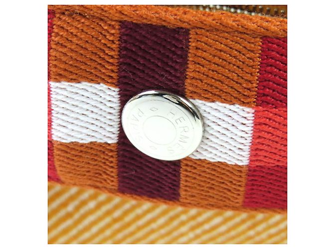 Custodia Hermès Orange Large Wool Bride A Brac Au Carre Case Arancione - vista 11