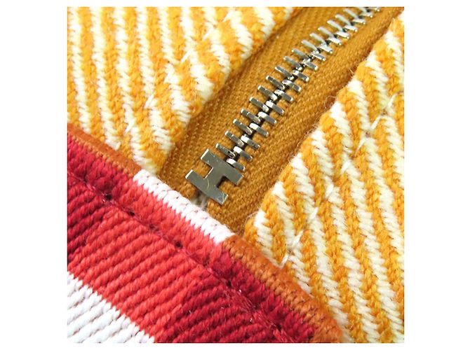 Custodia Hermès Orange Large Wool Bride A Brac Au Carre Case Arancione - vista 12