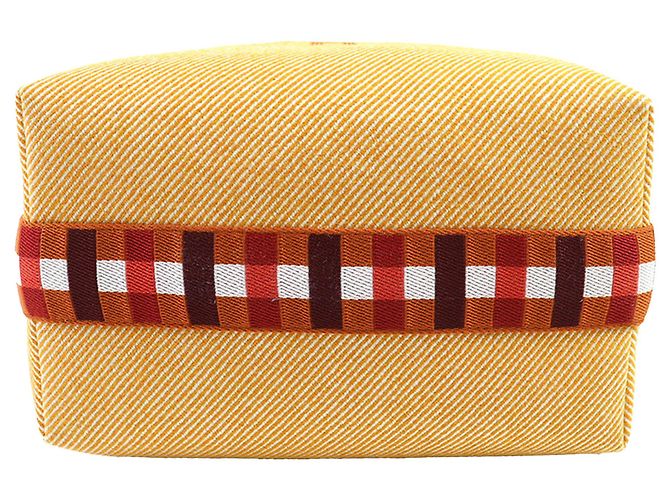 Custodia Hermès Orange Large Wool Bride A Brac Au Carre Case Arancione - vista 3