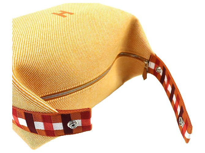 Custodia Hermès Orange Large Wool Bride A Brac Au Carre Case Arancione - vista 9