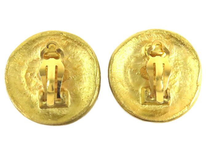 Orecchini a clip rotondi Chanel Gold CC placcati oro D'oro - vista 2