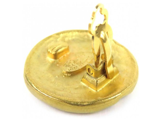 Orecchini a clip rotondi Chanel Gold CC placcati oro D'oro - vista 4