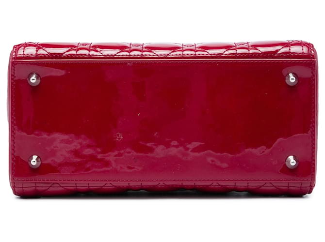 Dior Red Medium Patent Cannage Lady Dior Rosso Bordò - vista 3