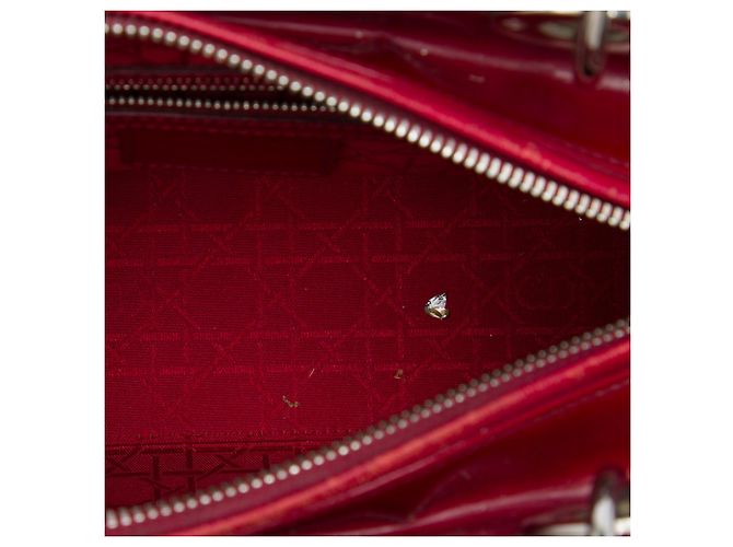 Dior Red Medium Patent Cannage Lady Dior Rosso Bordò - vista 4
