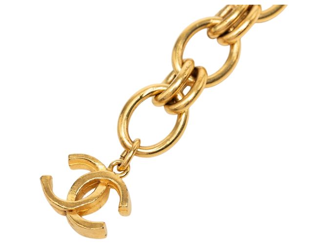 Cintura a catena Chanel Gold CC placcata oro con strass D'oro - vista 3
