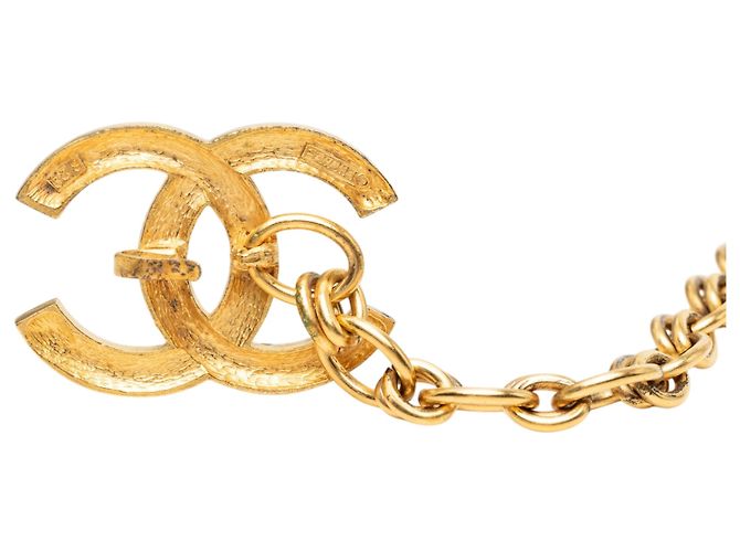 Cintura a catena Chanel Gold CC placcata oro con strass D'oro - vista 4