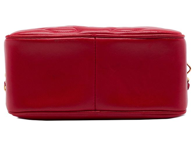 Borsa Camera Chanel Red Triple CC in pelle d'agnello con nappa e catena Rosso - vista 3