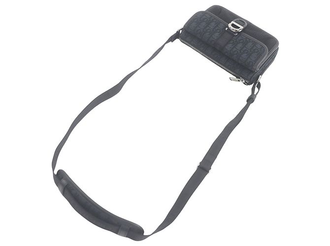 Borsa a tracolla Dior 8 Mini in jacquard Oblique nero e mesh Dior - vista 10