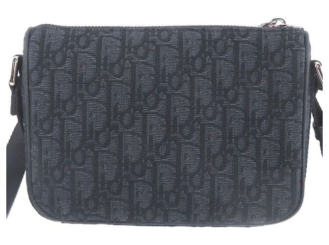 Borsa a tracolla Dior 8 Mini in jacquard Oblique nero e mesh Dior - vista 2