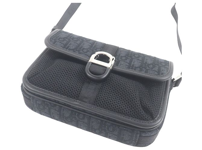 Borsa a tracolla Dior 8 Mini in jacquard Oblique nero e mesh Dior - vista 3