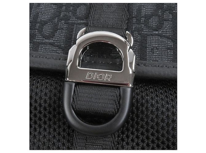 Borsa a tracolla Dior 8 Mini in jacquard Oblique nero e mesh Dior - vista 6
