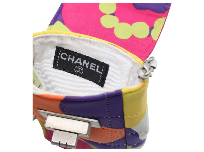 Custodia per telefono Chanel Multi Multicolor Chocolate Bar Canvas Reissue 2.55 con catena Multicolore - vista 5
