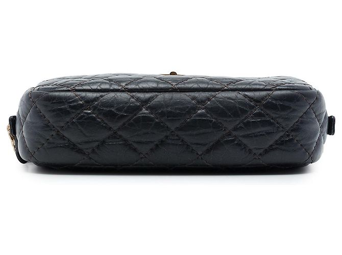 Borsa Camera Reissue Chanel Mini in pelle di vitello invecchiata matelassé nera Nero - vista 3