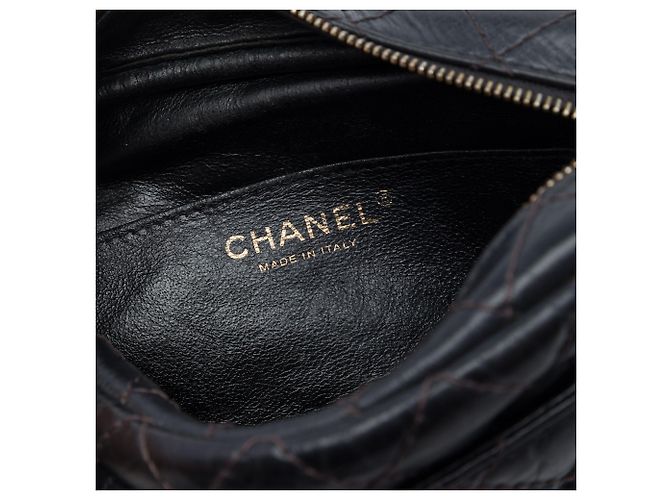 Borsa Camera Reissue Chanel Mini in pelle di vitello invecchiata matelassé nera Nero - vista 5