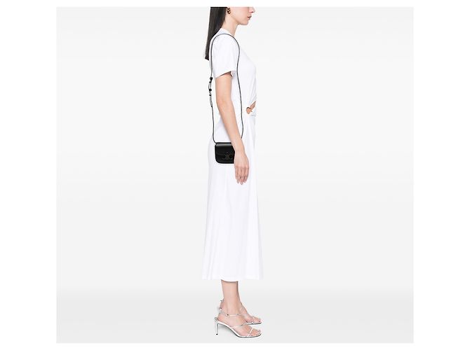 Céline Celine Mini Borsa a Tracolla Triomphe in Pelle di Vitello Lucida Nera Nero - vista 6