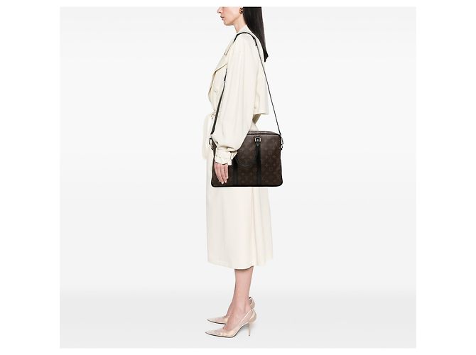 Louis Vuitton Brown Monogram Macassar Porte Documents Voyage - vista 7