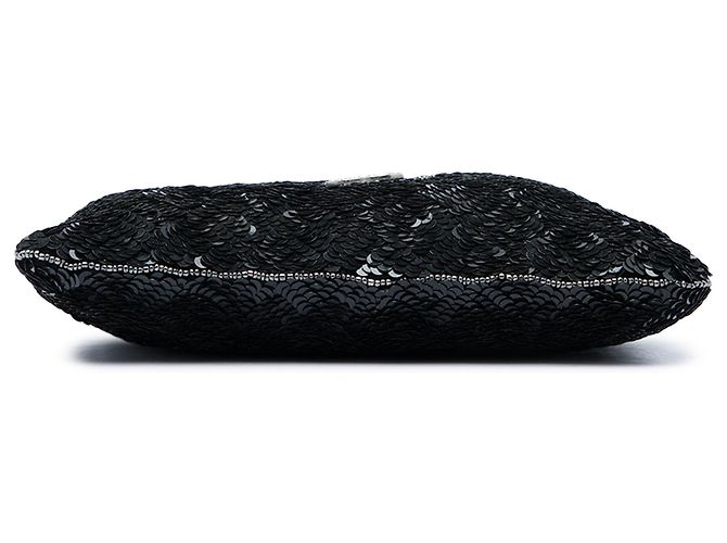 Borsa da sera Chanel Mini Sequins Trompe l'oeil Nera Nero - vista 3